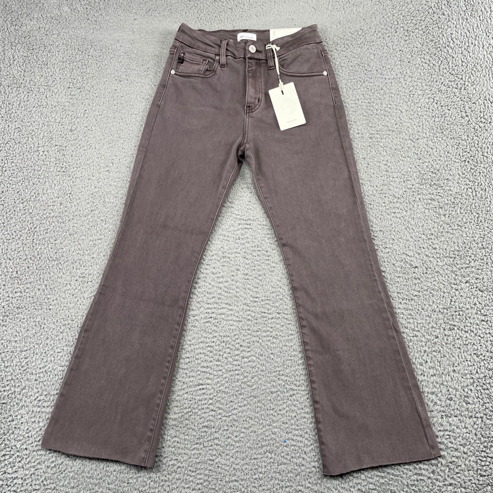 Kancan Jeans Womens 5/26 Purple High Rise Crop Bootcut KC9369PL Raw Hem Stretch